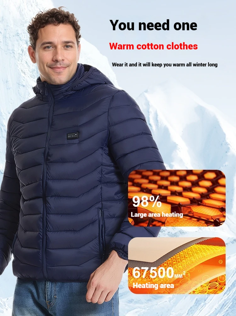 

Windproof Electric Heating Jacket Winter Smart Warm Clothing Couple Constant Temperature Cotton Thermal Wear Heated Coat Unisex