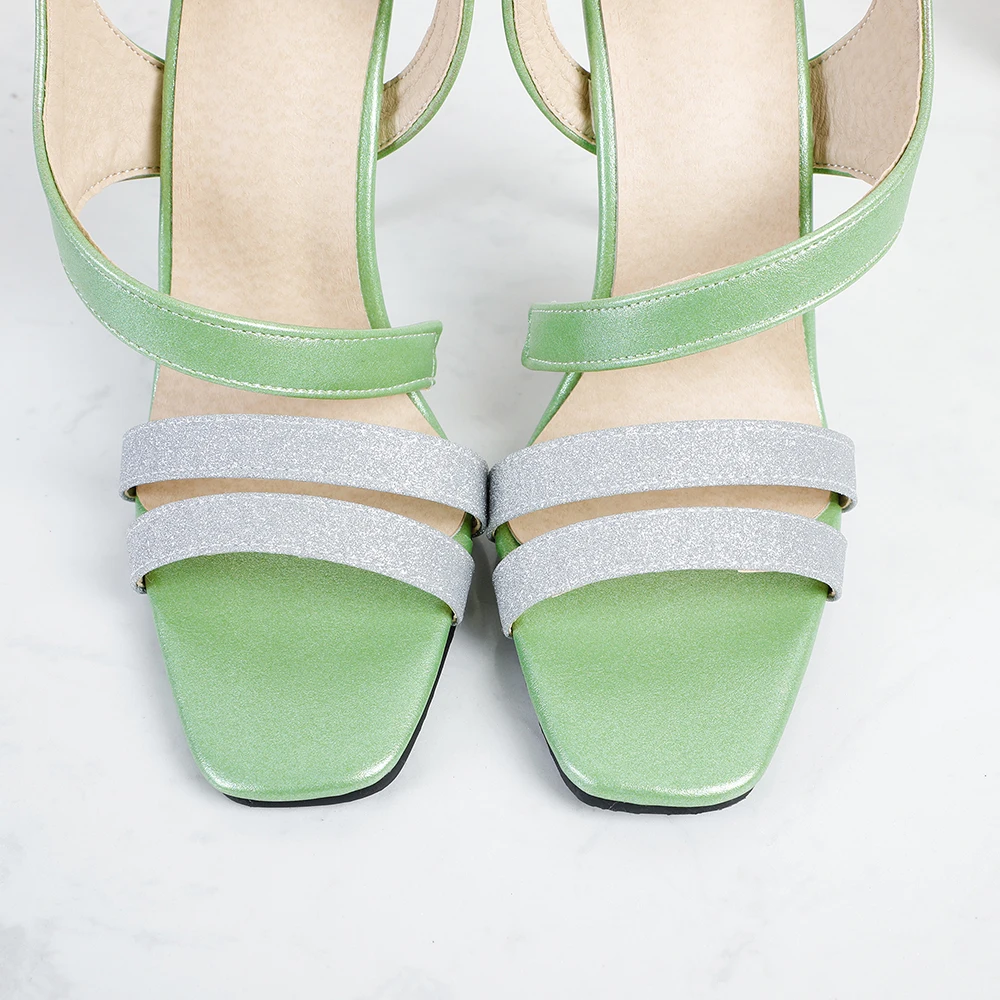 Summer New Rome Green Pink Women Sandals Sexy High Thin Heels Office Lady Party Shoes Big Small Size 10 32 43 46 48