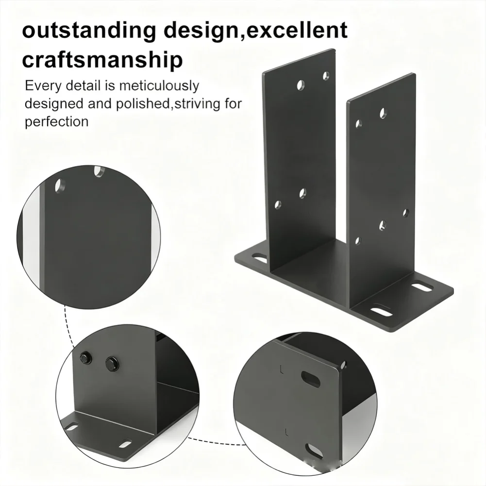 Heavy Duty Steel Post Base 4x4 Concrete Post Bracket for Secure For Deck Railings and Outdoor Structures Support