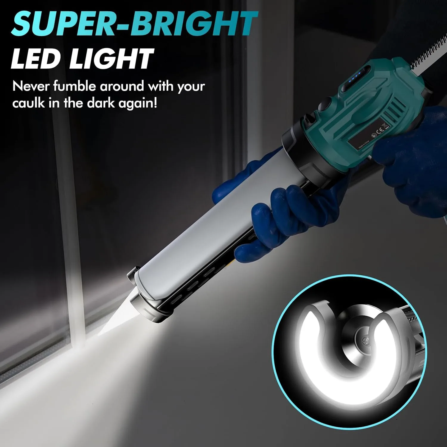 Pistola per calafataggio elettrica per pistola in silicone a batteria Makita 18V con strumento sigillante sigillante a luce LED per riempimento, sigillatura