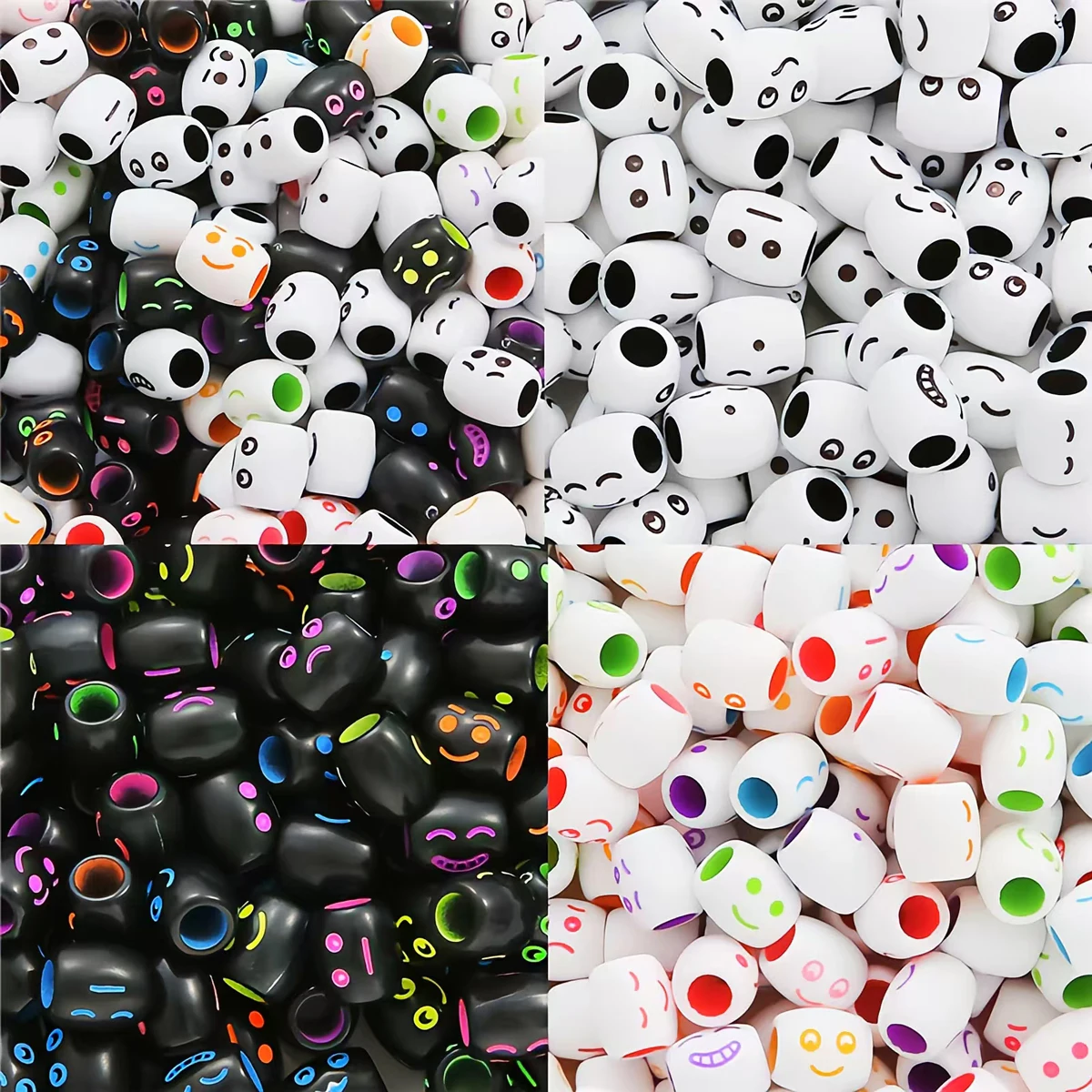 50pcs/bag Rich expression tubular 5mm hole hair beads used to decorate hair DIY jewelry bracelet accessories