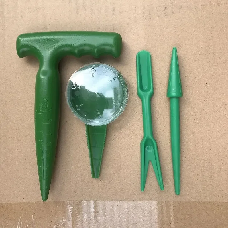 Portable Gardening Dibber Tool Set, Seed Sowing Puncher, Seed Dispenser & Transplanting Tool for Flower/ Vegetable Planting