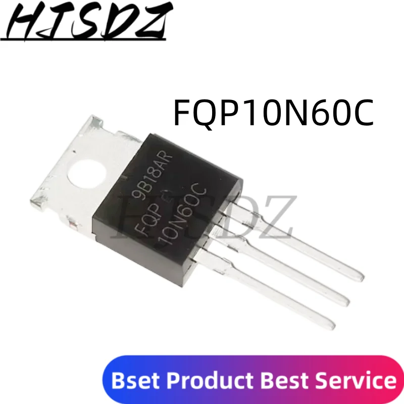 Transistor MOSFET FQP10N60C 10N60C TO-220 10N60 600V 9.5A nuevo ic original, 5 uds.