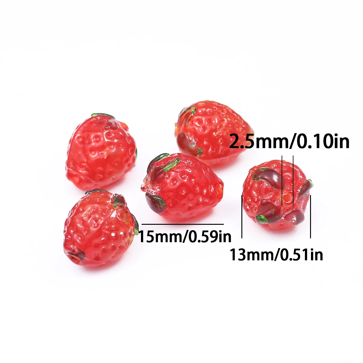 13*15mm Glazed Strawberry Red Handmade DIY Beads for Jewelry Making Suitable for Beaded Necklaces and Accessories