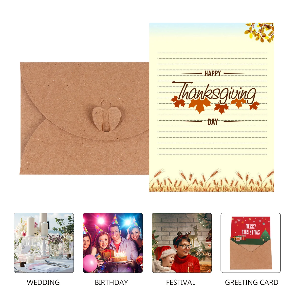 20Pcs Craft Paper Envelopes Lightweight Safe for All Occasions Invitations Cards Classic Style Envelopes