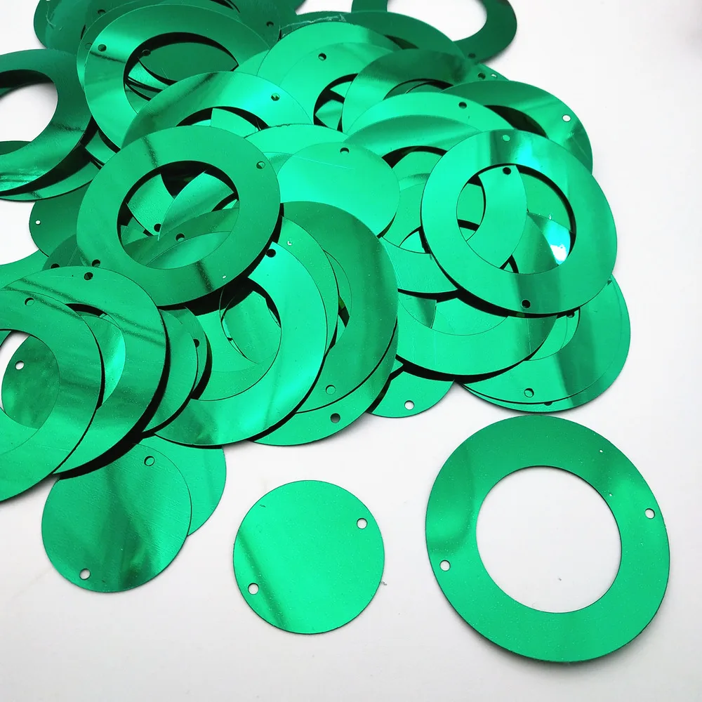 50g Blackish Green Large Round Circle Sequins 50mm PVC Flat Sequin For Crafts Wedding Decoration 2pcs Set Paillette Dark Green