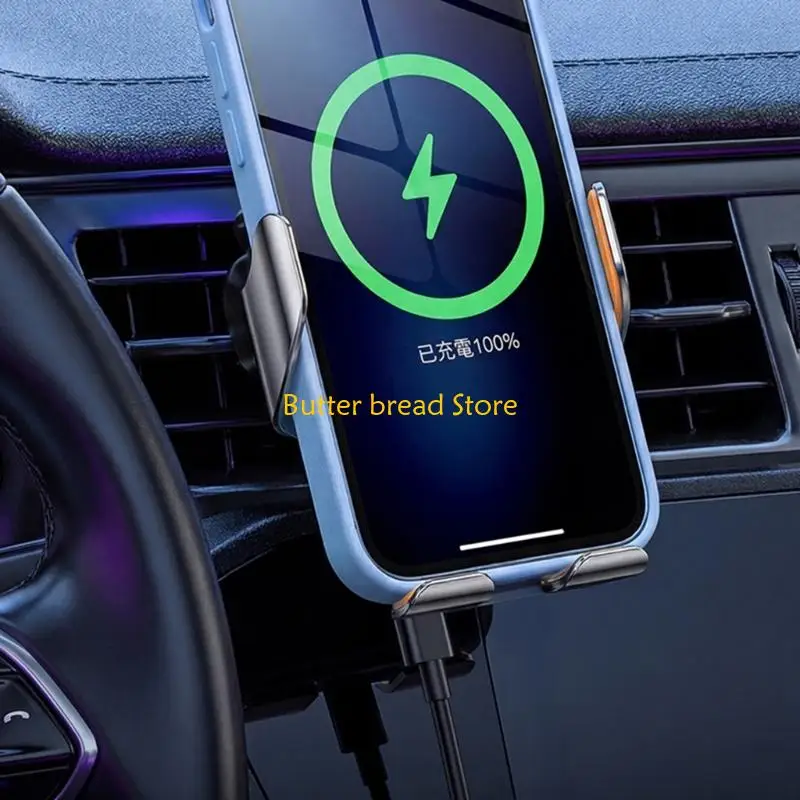 W89C Auto Sensing Car Phone Mount With 15W Fast Wireless Chargers & 360 Degree Rotations Adjustable Car Phone Stand for Travel