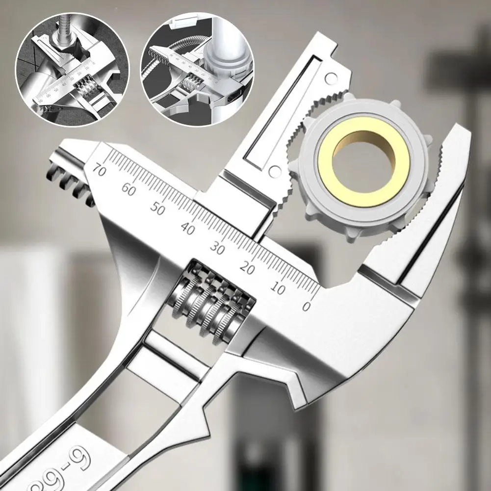 

Bathroom Wrench Universal Wrench Big Opening And Toothed Anti-skid Dual-purpo For Maintaining Bathroom Facilitie Repair Tool