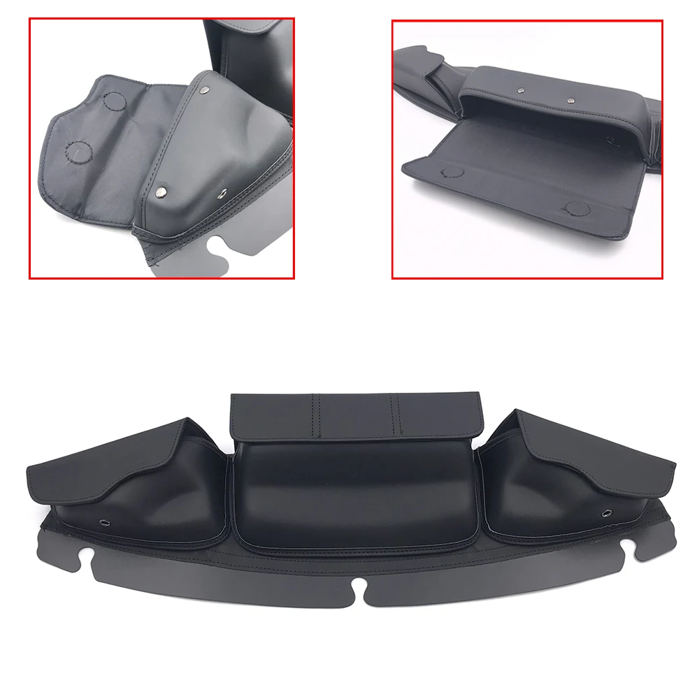 Motorcycle Windshield Bag Saddle 3 Pouch Pocket Fairing Bag For Harley Street Glide Touring 2014-2018 Front Frame Storage Bag