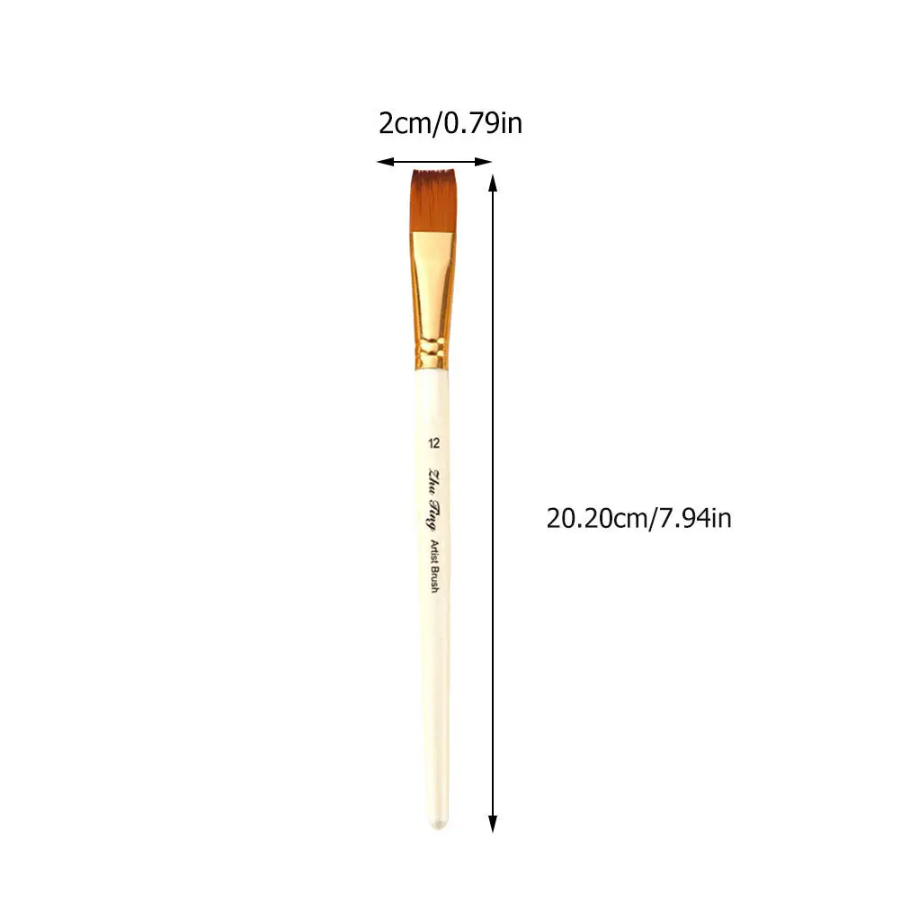مجموعة فرش طلاء مكونة من 6 قطع، لوازم فنية آمنة ولطيفة وسهلة المقبض لألوان الغواش المائية، فرشاة رسم #5