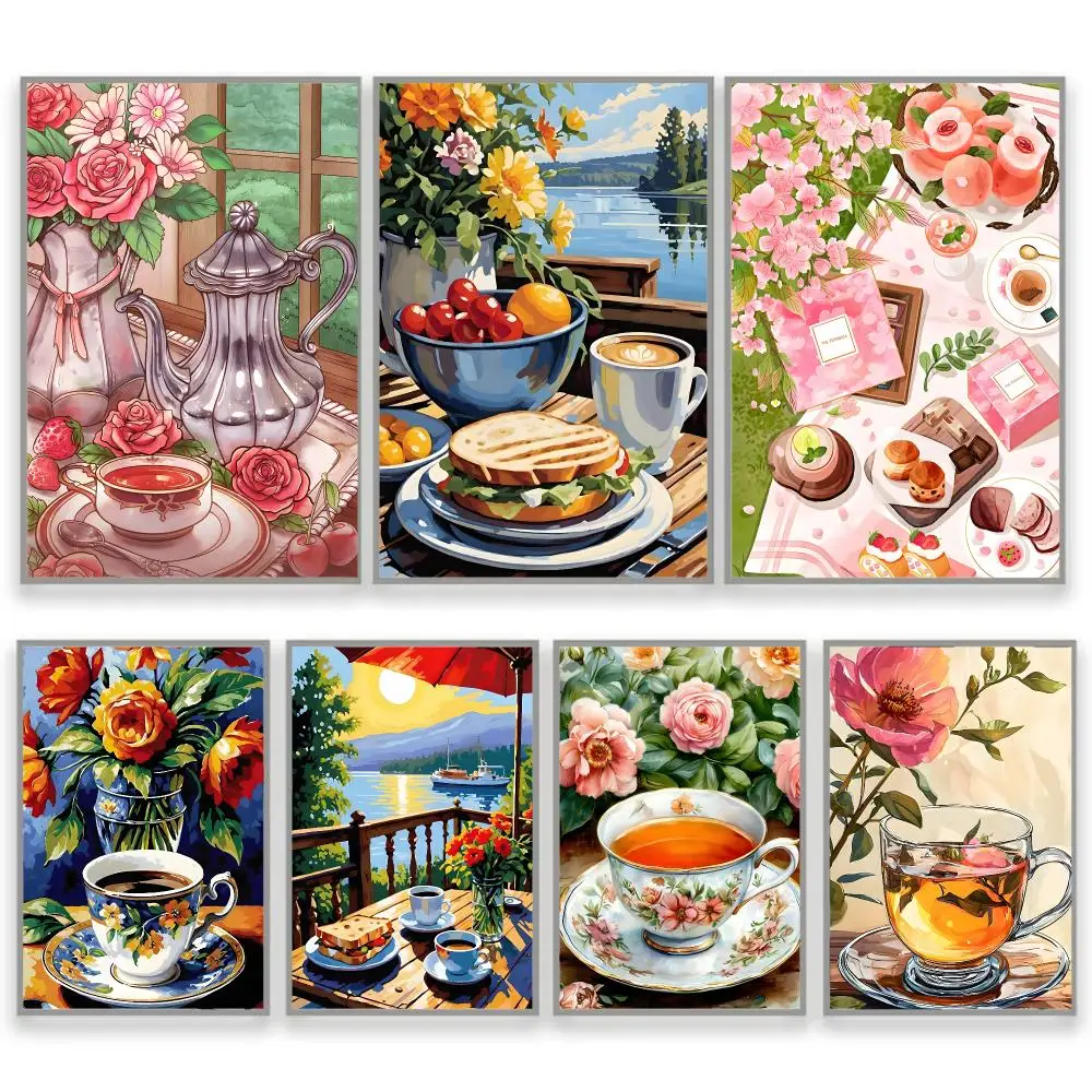 Afternoon Tea Coffee Cup Home Room Decoration Trending Home Decor Playroom Wall Decor Poster