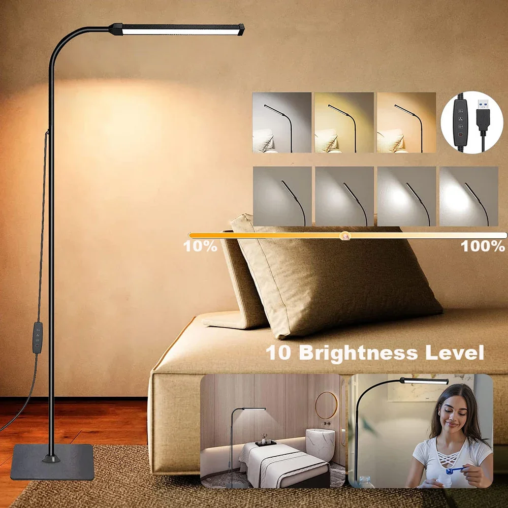 led floor lamp para sala de estar em pe luz de leitura gooseneck stand luz interior regulavel quarto e decoracao do escritorio ajustavel 01