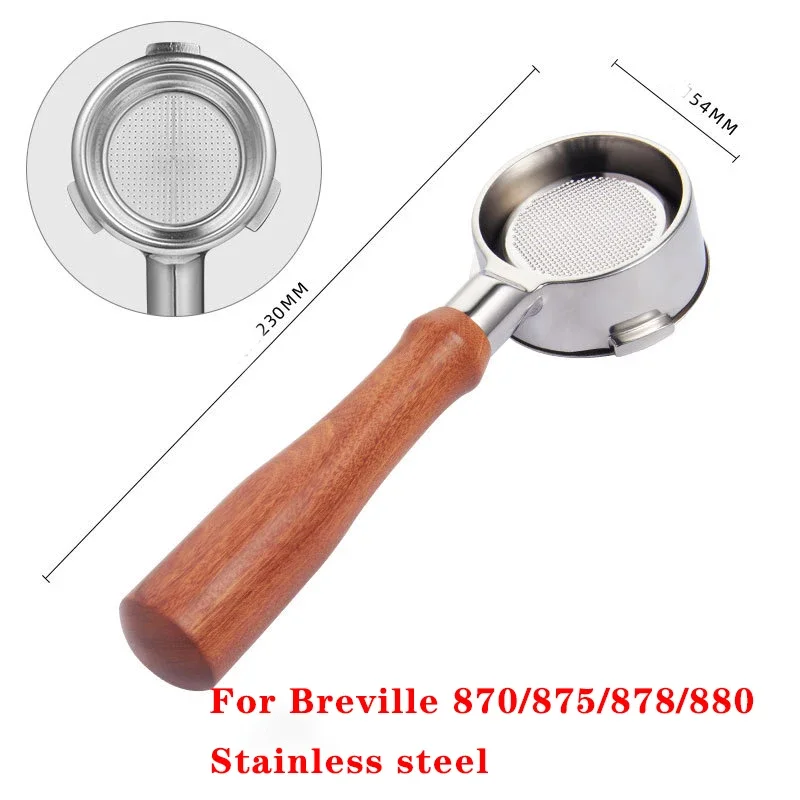 54MM 3 oren Bodemloze Filterhouder Geschikt voor Breville Sage/870/875/878/880 Rvs koffie Gemodificeerde Handvat Filter Tool