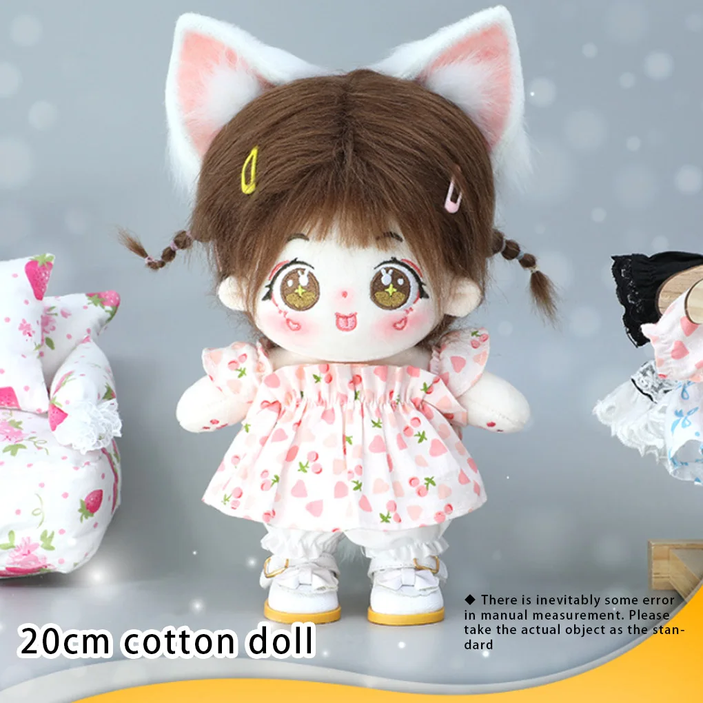 

Кукольный костюм 20 см, мягкая портативная удобная игрушка, головной убор, хлопковая гибкая одежда, аксессуары, детский день рождения, белый цвет