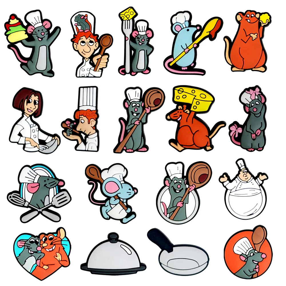 

16/50Pcs Disney Ratatouille Shoe Charms Cartoon Shoes Accessorie Decorations Buckle For Garden Clog Sandal Accessories Ornaments