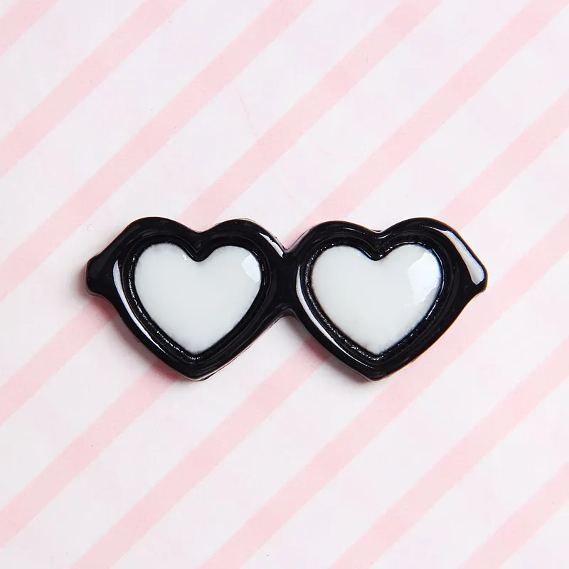 10pcs 30mm*12mm Doll Sunglasses Glasses Love Heart on Toys Dolls Princess Dress Up Accessories