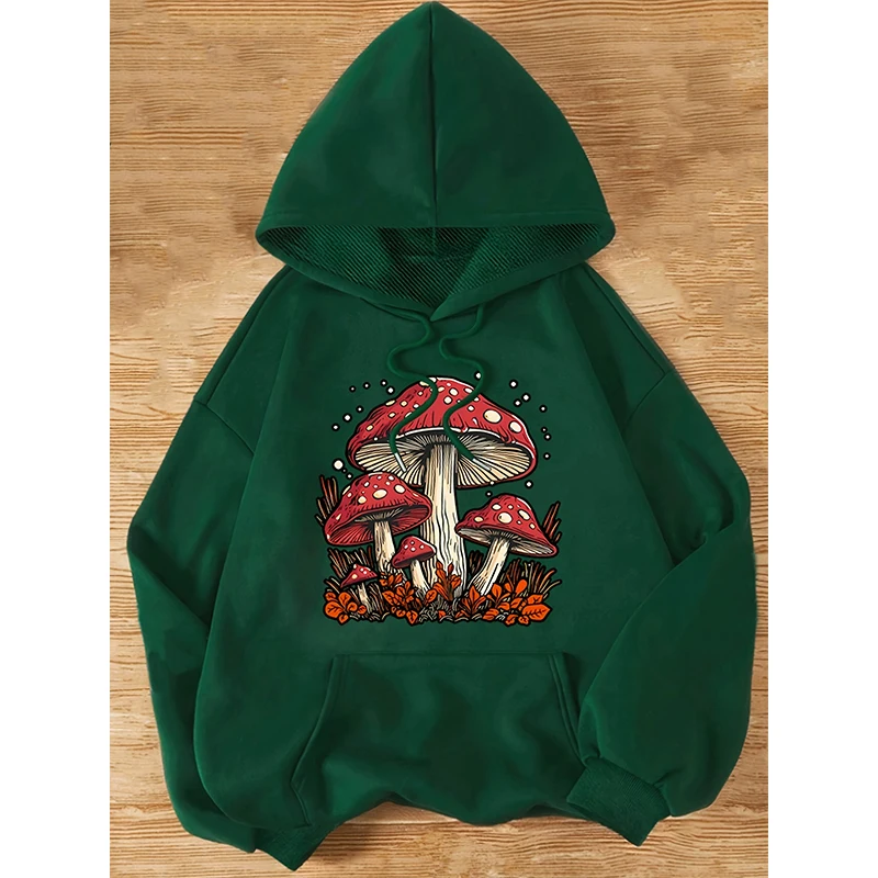 New Mushroom Print Hoodie Men Woman Casual Long Sleeve Hoodies Hooded Sweatshirts Harajuku Pullovers Tracksuit Unisex Clothing