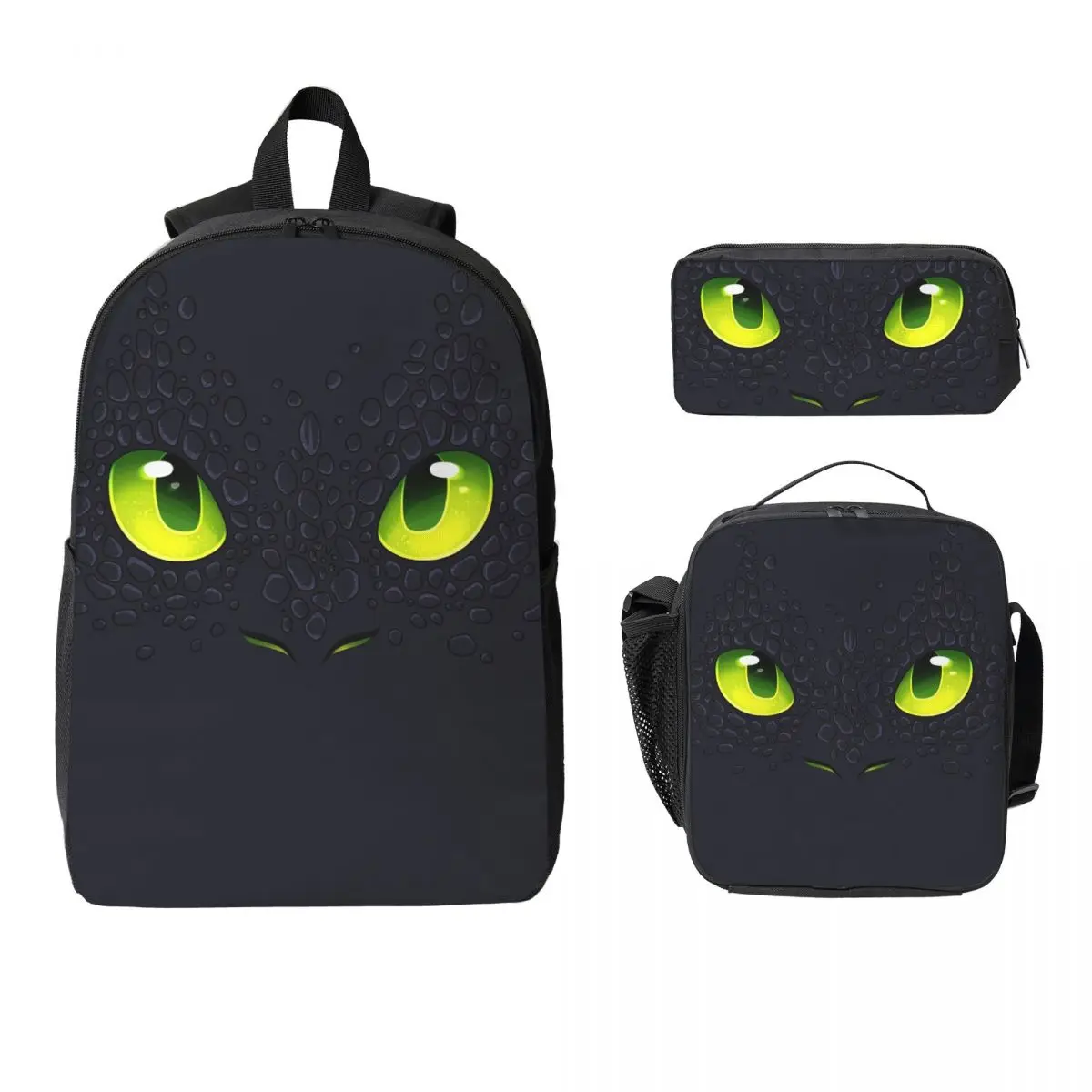 

Nightfury Backpack Student Boys Girls BookBag School Bag Laptop Shoulder Bags 3ps Insulated Lunch Bag Pencil Case