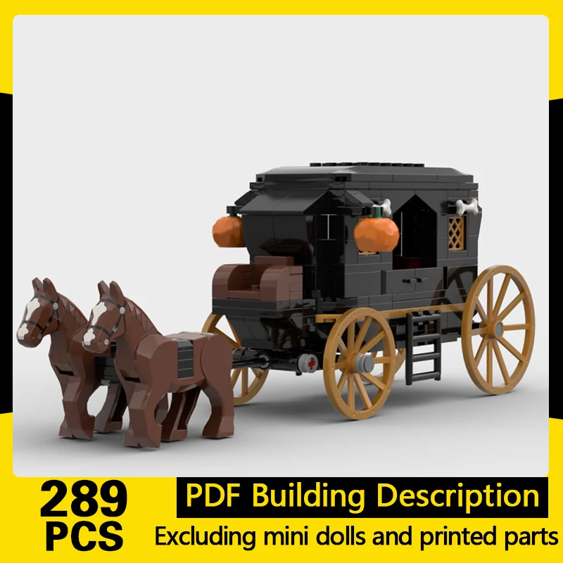 

Medieval Castle Model MOC Building Bricks Western Stagecoach Modular Technology Gifts Holiday Assemble Children Toys Suit