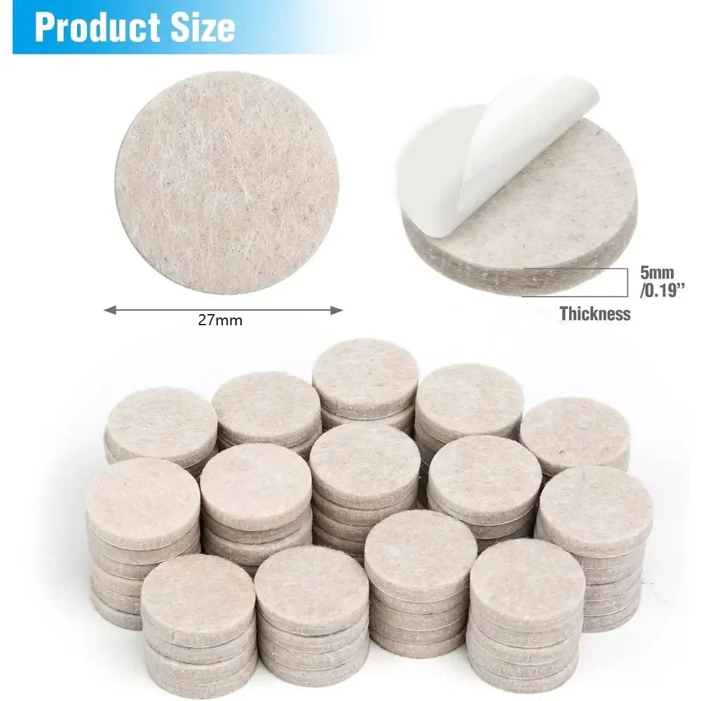 Self Adhesive Felt Chair Legs Pads Furniture Legs Mat Hardwood Table Leg Covers Round Bottom Anti-Slip Pads Floor Protectors