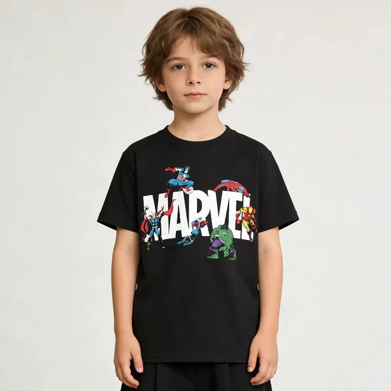 Camiseta de Verano 2026 para Niños, con Estampado de Marvel League of Legends, Ropa Casual de Algodón Puro para Padres e Hijos, Camiseta para Niños y Niñas