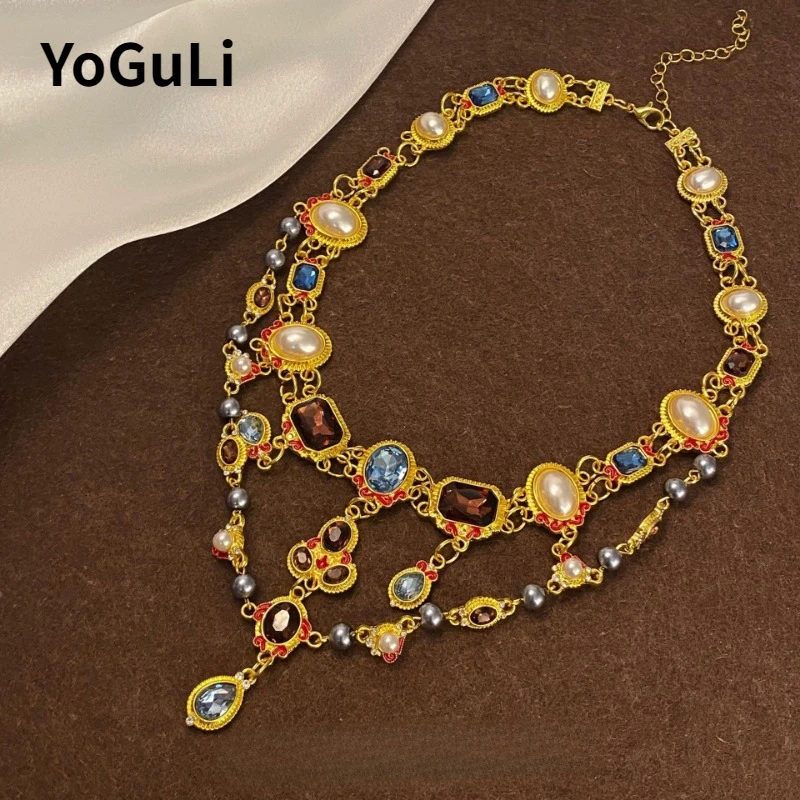 

Fashion Jewelry Vintage Temperament Colorful Multi Layer Necklace For Women Wedding Gifts Delicate Design Accessories