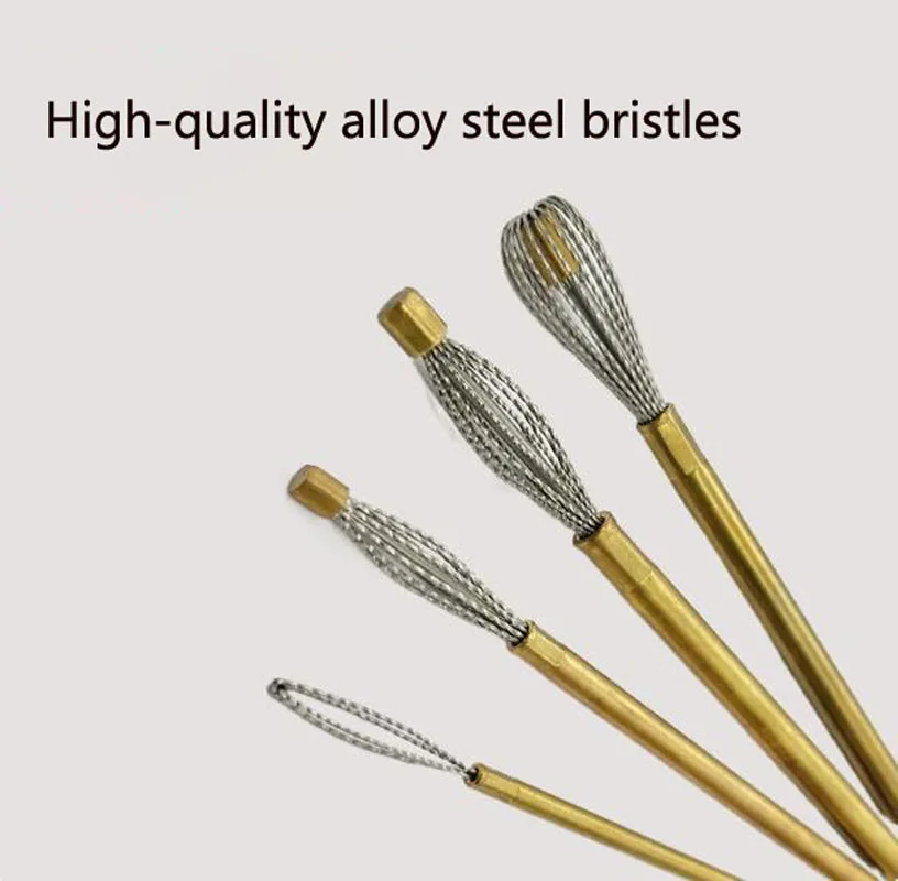New CNC fast inner hole delinting tool, large small burr removal lampshade wire brush, suitable for manual electric drilling
