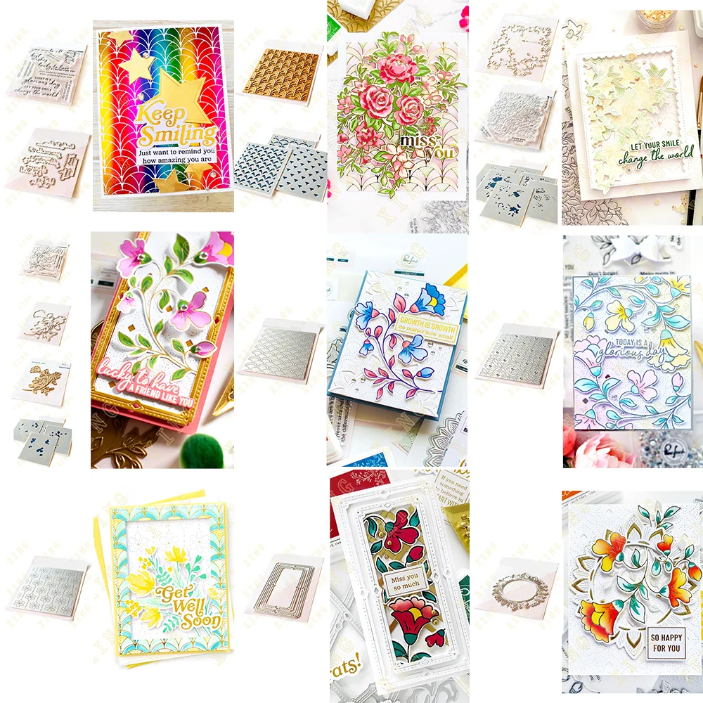 

Smiles Rose Medallions Floral Metal Cutting Dies Stamps Stencil Hot Foil Scrapbook Diary Decoration Embossing Diy Card Handmade