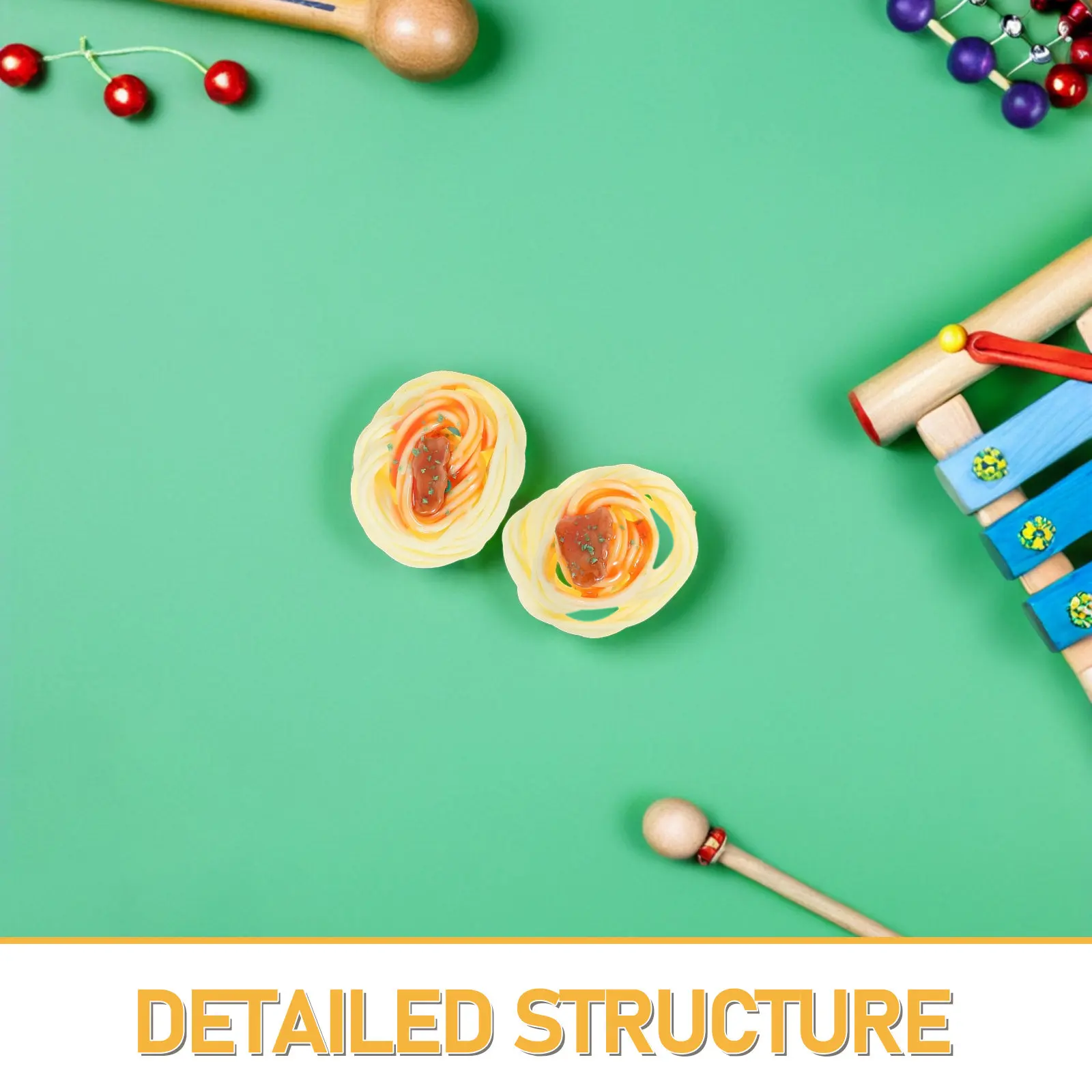 2Pcs Lifelike Simulated Spaghetti Pasta Prop Made of PVC for Photo Shoot Movie Set Pretend Play Desktop Ornament Fake Food