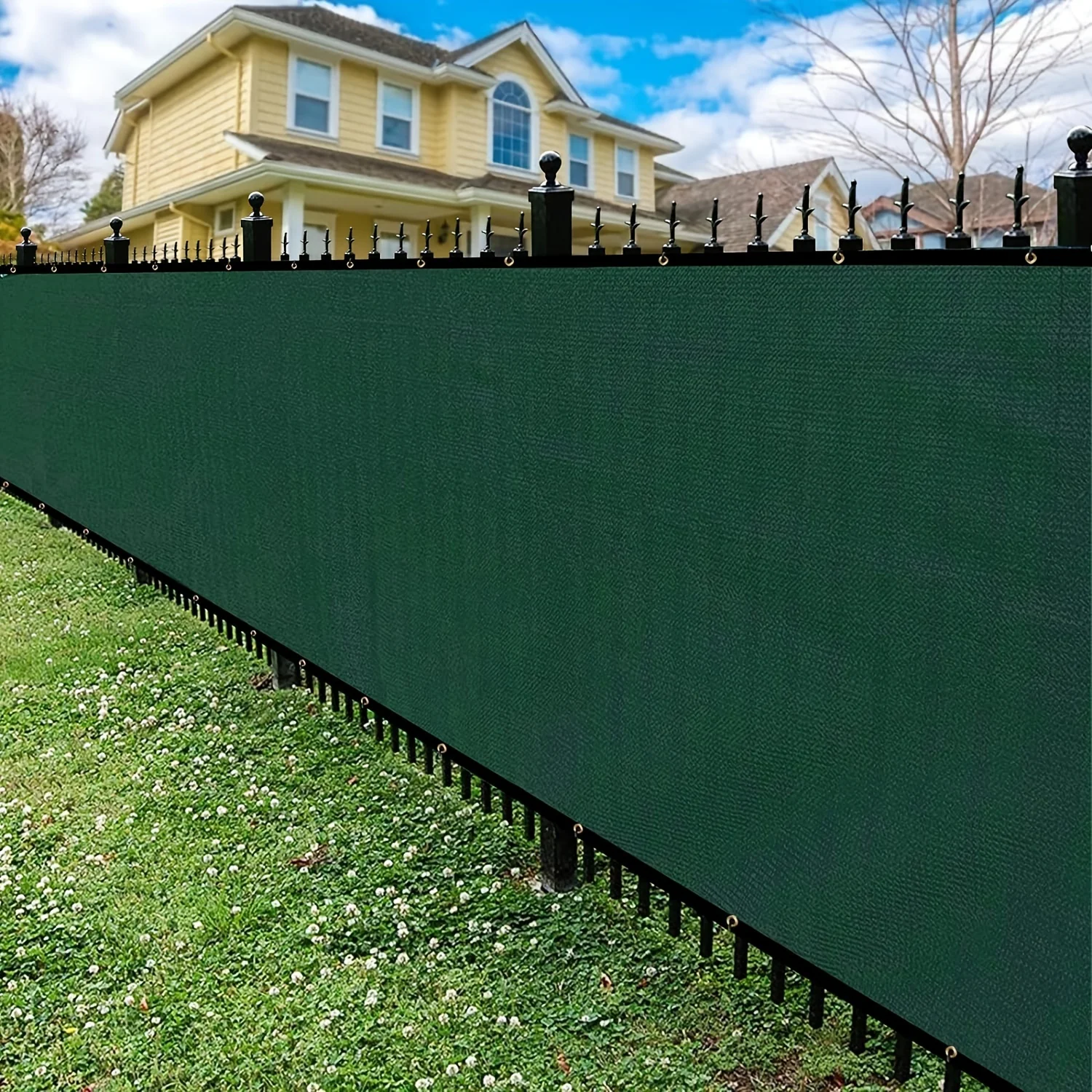 Shaded Outdoor Patios, Privacy Fence Screens, Openings for Outdoor Shade Nets, High-Density Polyethylene with Brass Grommets, Uv-Resistant and Breathable, Suitable for Gardens, Courtyards, and Lawns
