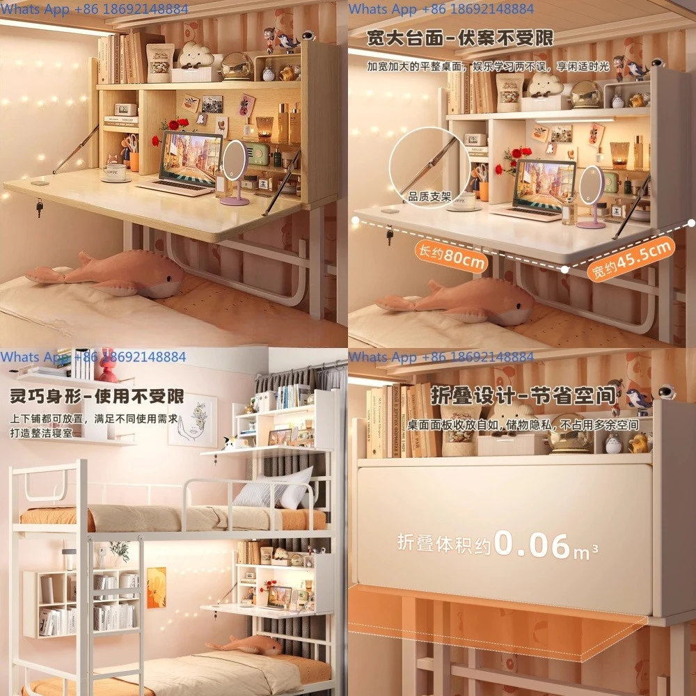 

Hanging Bed Desk for Laptop Study in Dorm Room Ideal for Students Bunk Beds Convenient Solution Recommended by Seniors