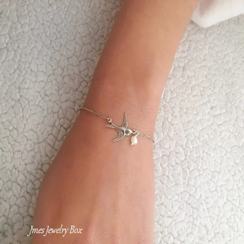 bird bracelet Dove Bracelet Soar Flying Birds Bracelet Little Cute Swallow Baby Bird Bracelets Abstract Bracelets