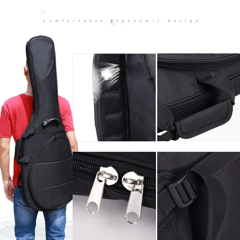 Electric Guitar Case Bass Bag Waterproof Acoustic Folk Guitrra Thicken 16 mm Hard Oxford Cloth Backpack  Accessories Carry Gig