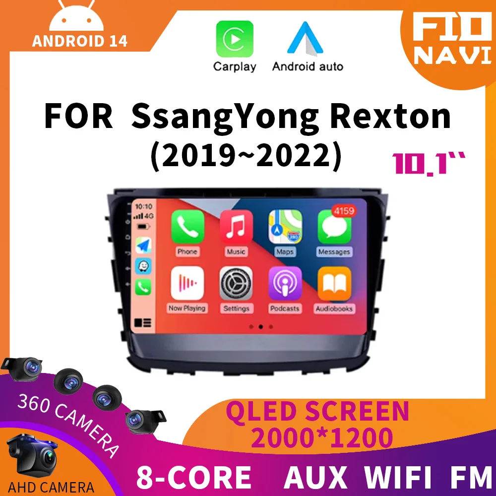 

Android 14 Auto WIFI 4G LET Car Radio Video Player For SsangYong Rexton 2019 - 2022 Multimedia GPS Stereo Carplay 360 Camera DSP