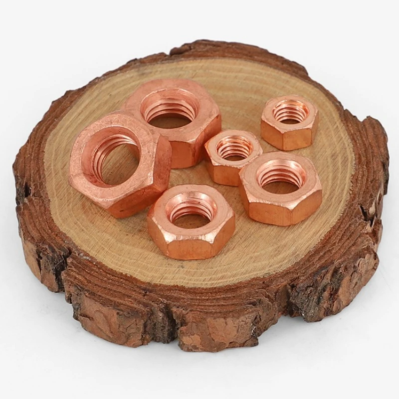 T2 Copper Hexagon Nut Conductive Conductive Conduction Nut Washer Locking Screw Cap Bolt M3 M4 M5 M6 M8 M10 M12 M14 M16