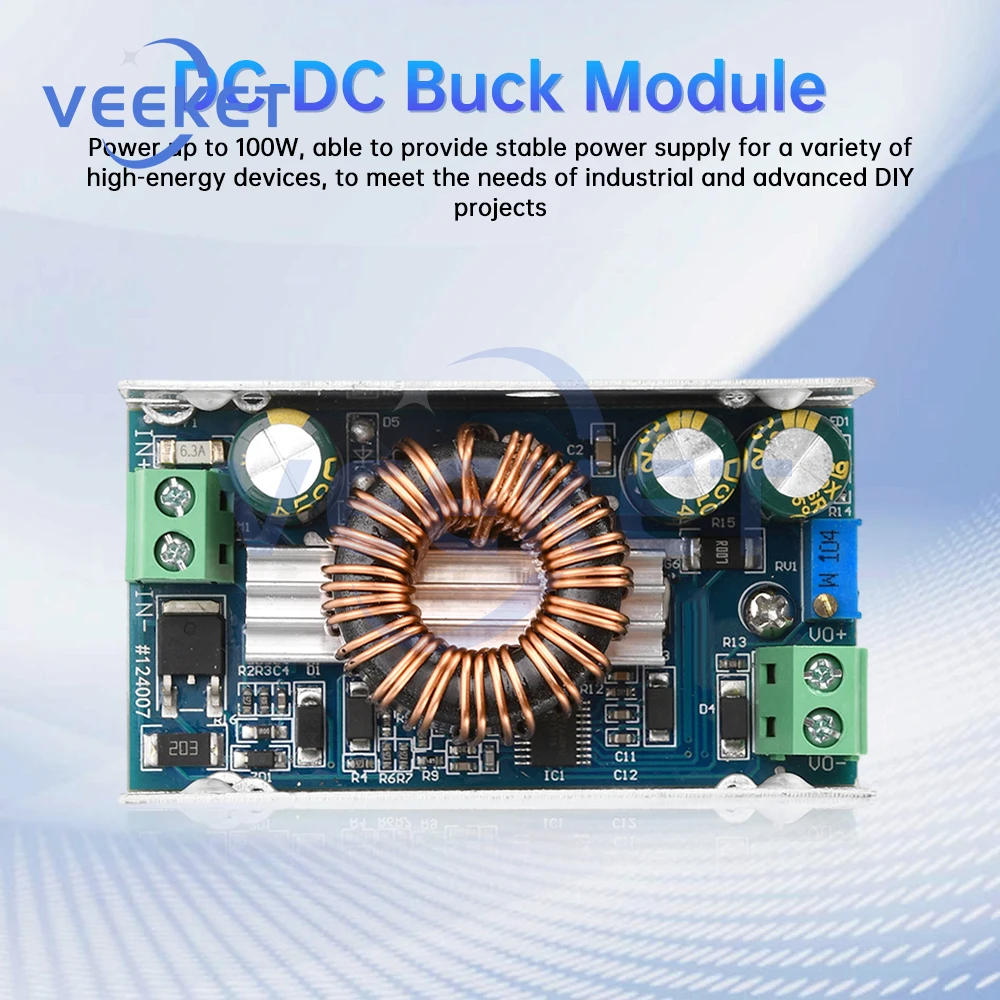 100W 6A DC Buck Converter 10-90V 12V 24V 36V 48V 60V 72V 86 to 1.5V-60V 5V 15V 19V Step-down Power Voltage Regulator Module