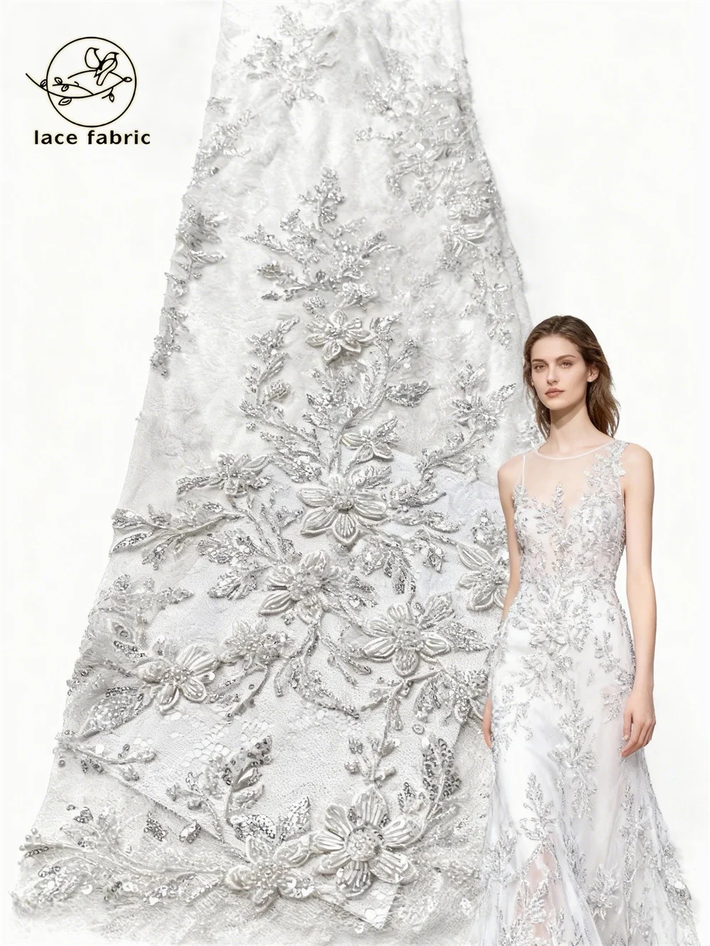 

Белое нигерийское кружево с бисерной вышивкой 2026, высококачественная французская сетка с пайетками, тюль, африканское кружевное полотно для роскошных свадебных торжеств