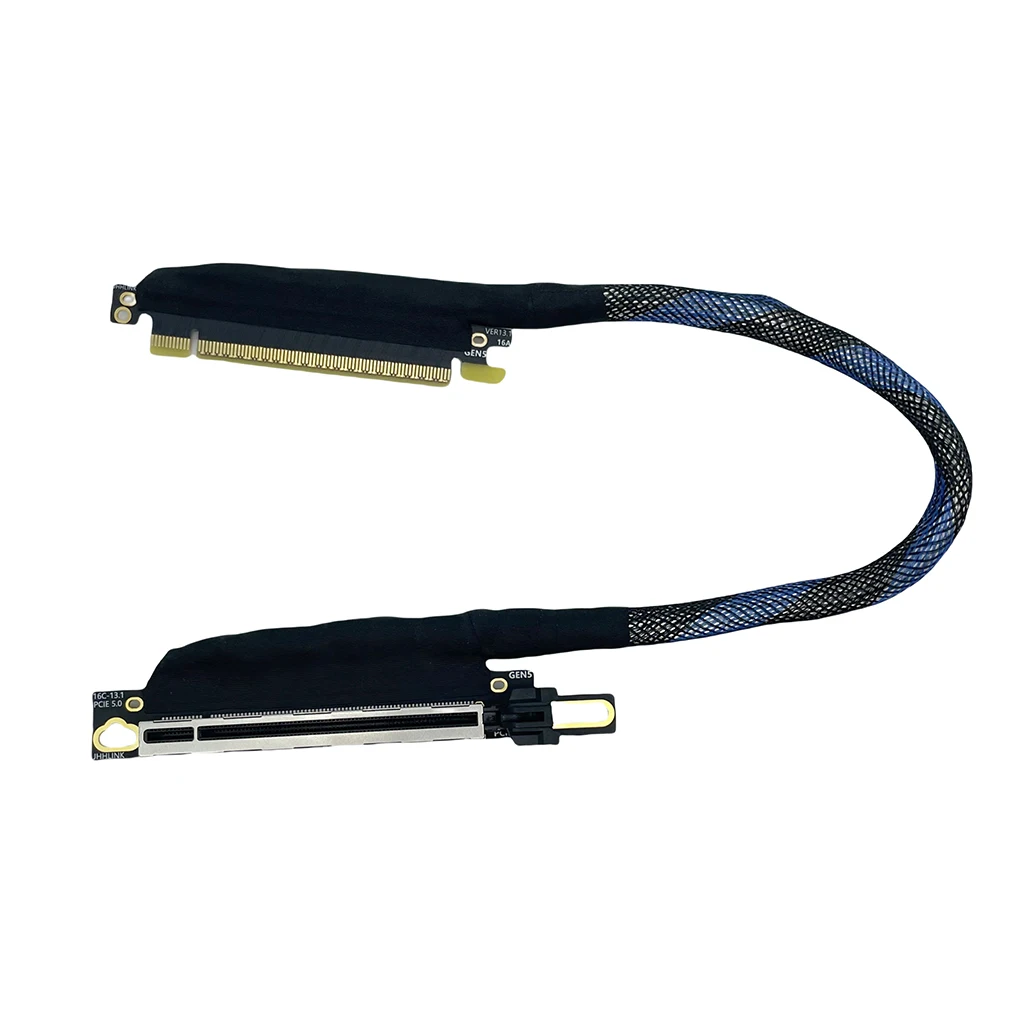 PCIE 5,0 X16 tarjeta gráfica GPU Cable de extensión plateado PCI-E 5,0 X16 GEN5 64GT \ S Cable adaptador Cable de servidor de alta velocidad