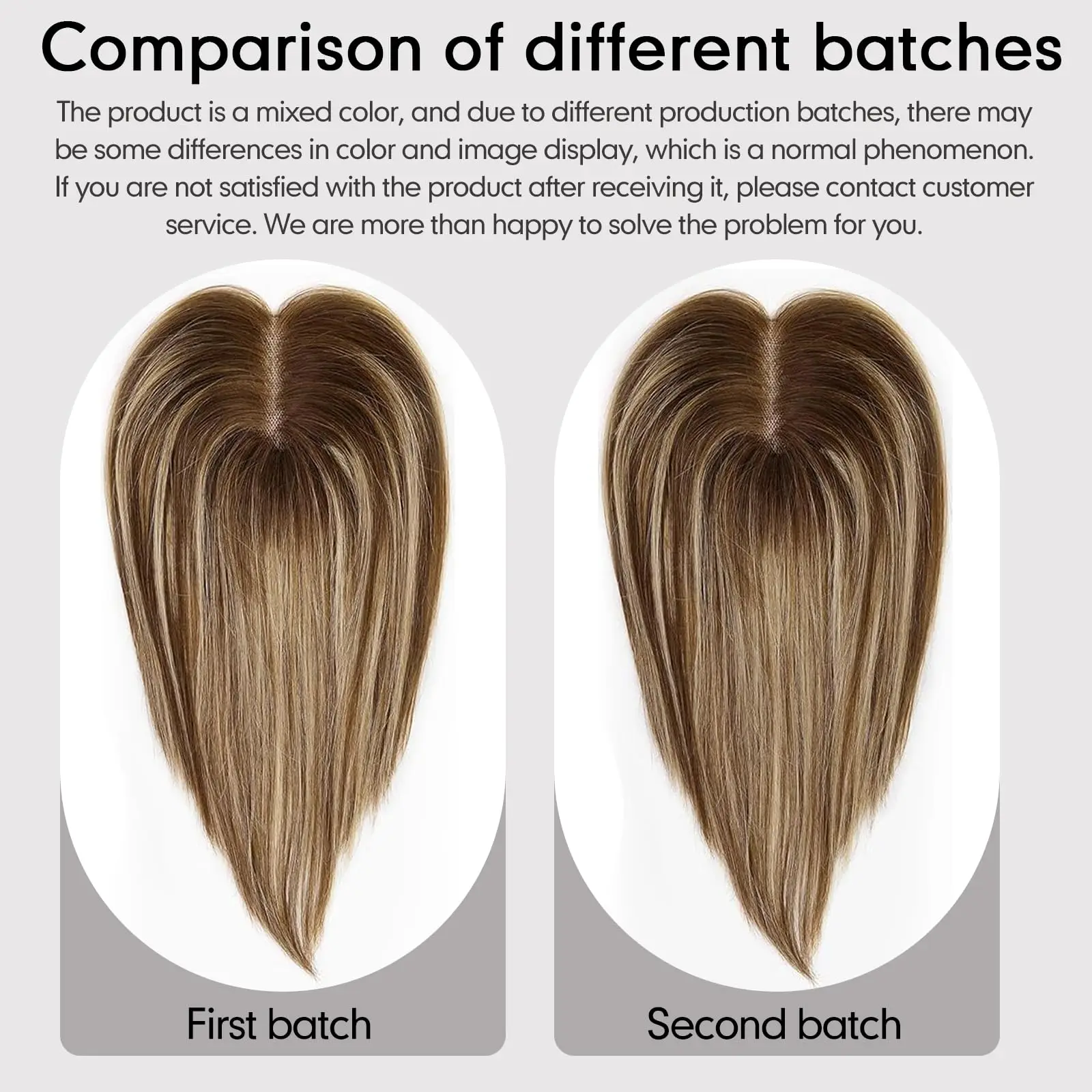 Brown Mixed Blonde Human Hair Toppers Middle Part 100% Remy Human Hair Hand-Tied Hair Toppers with Swiss Lace Base