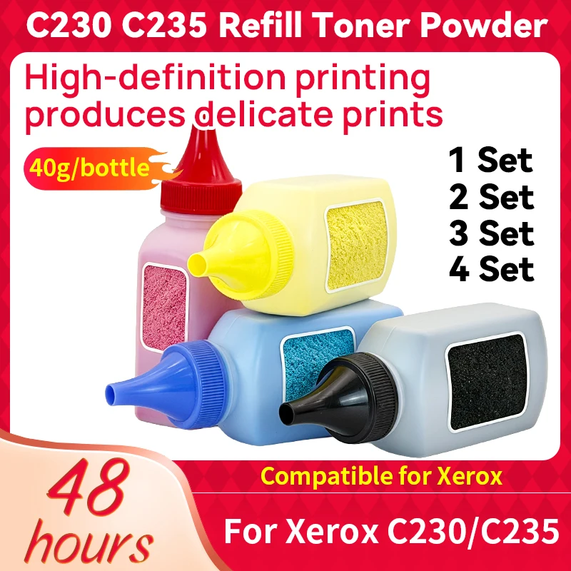 1~4set 40g C235 Toner Powder Compatible For Xerox C230 C235 C235V DNIA Color Multifunction Printer Cartridge toner Reset Refill