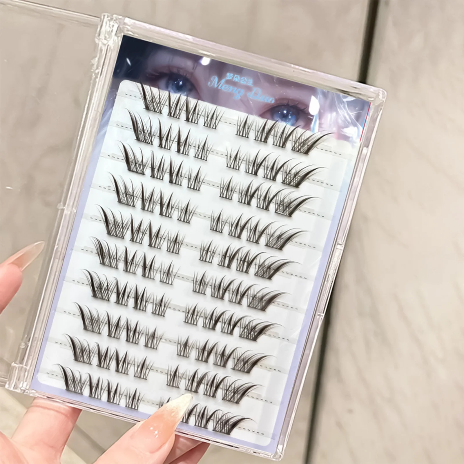 Sztuczne rzęsy w stylu Black Brown Fox, segmentowe, bez kleju/na klej, naturalne rzęsy do makijażu w stylu Manga, przedłużanie rzęs.