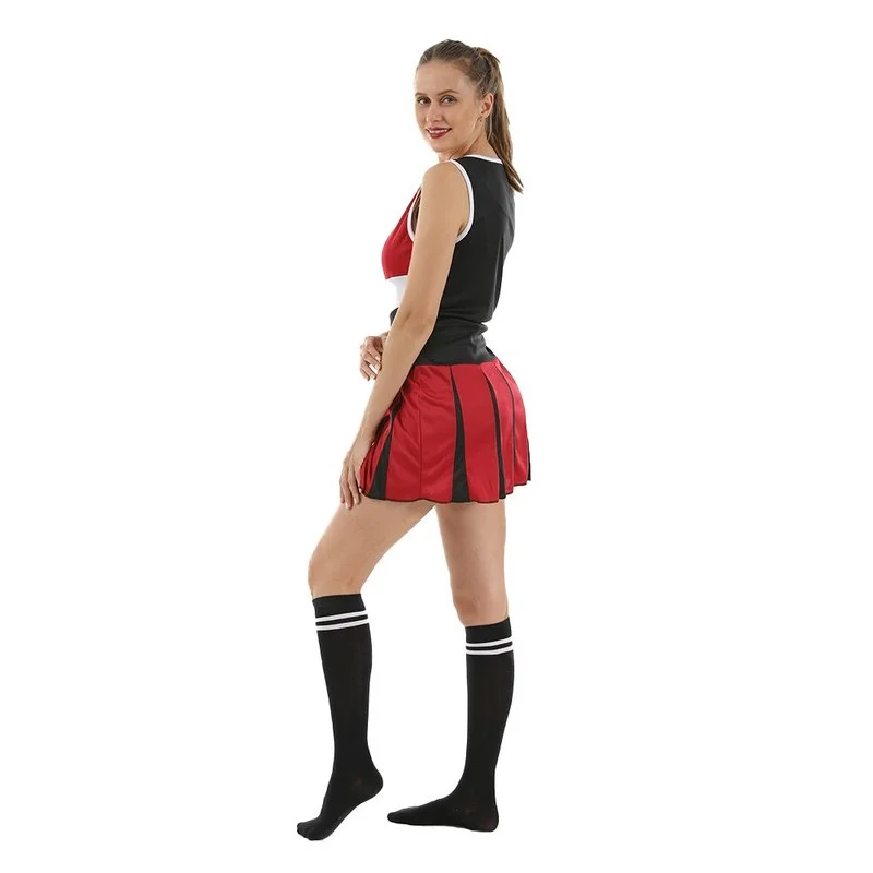 Disfraz de animadora deportiva para mujer, Falda corta Sexy para adulto, traje de animadora de baloncesto, Cosplay, Carnaval, Pascua, vestido elegante