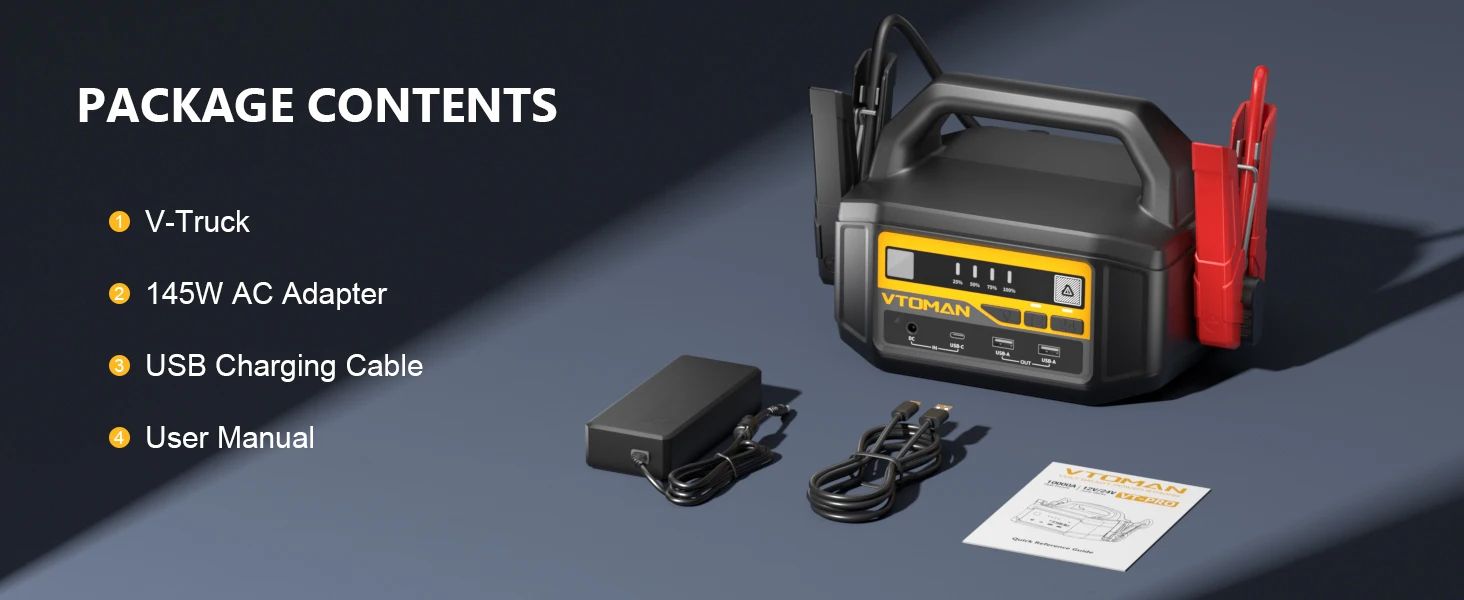 VTOMAN V-Truck 6000A Auto-Starthilfegerät 36400mAh Tragbares Starthilfegerät Power Pack für Alle Benzin- und Diesel-Fahrzeuge, 12V/24V Starthilfegerät – Detail 13