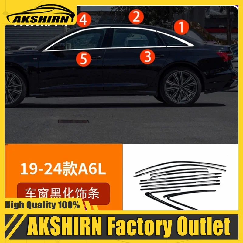 car windows Stainless steel decorative strip For Audi A6 C7 C8 2012 2013 2014 2015 2016 2017 2018 2019 2020 2021 2022 2023 2024