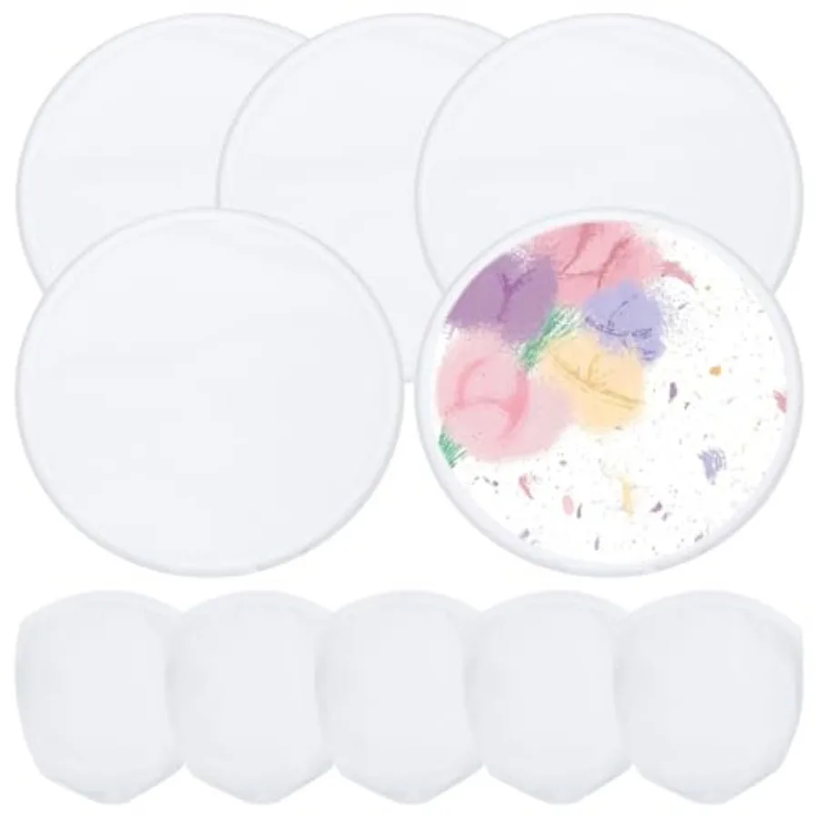 

BENECREAT 5 Pcs Foldable Flying Disc Fans 9.8 Inch Sublimation Fans Polyester Folding Fan Set with Bag for Wedding Party Favors