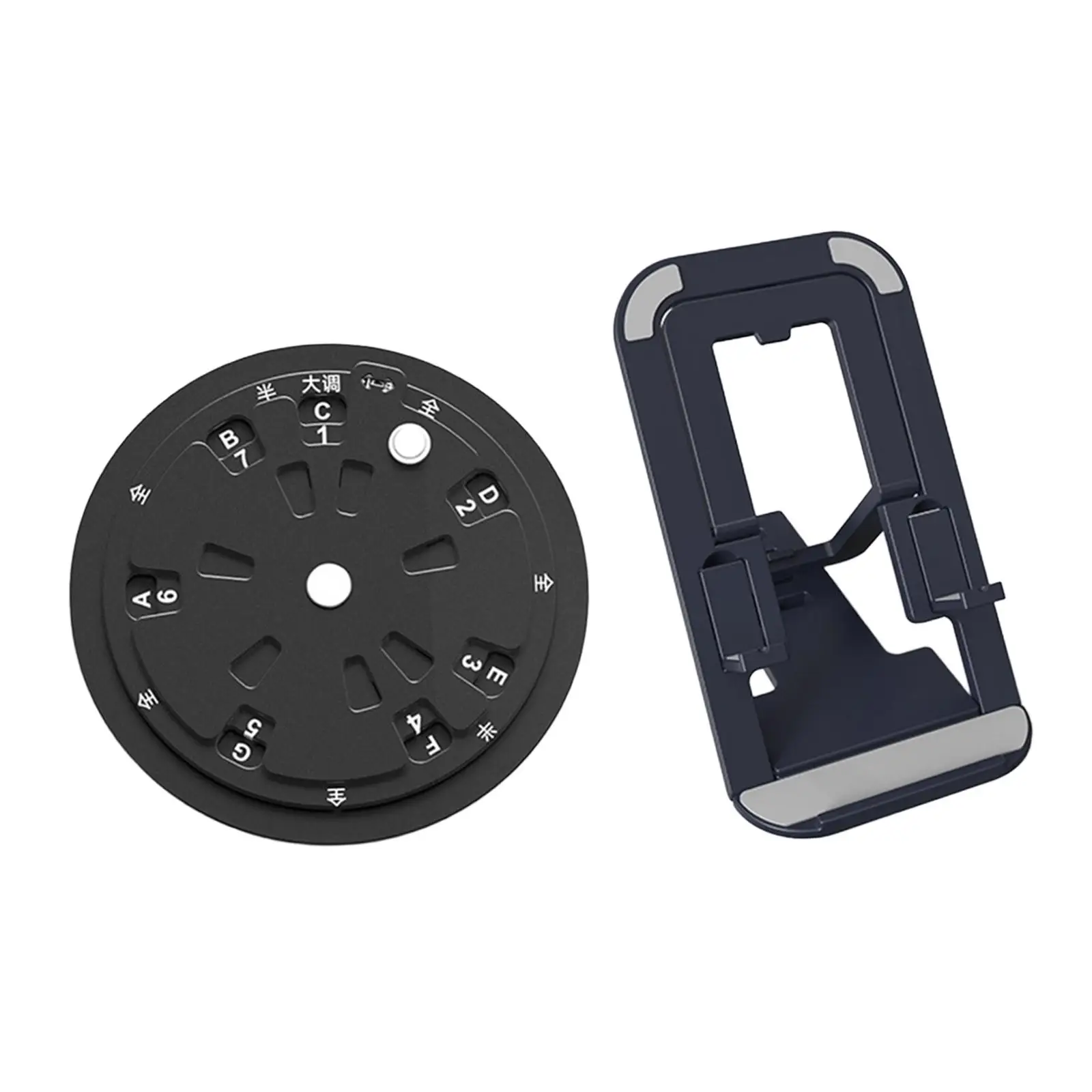 Round Music Melody Tool Aluminum Alloy with Stand Circle of Fifths Wheel Music Transpose Accessories for Bass Songwriters Guitar