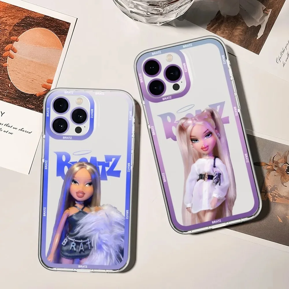 Capa de telefone Bratz para iPhone 11 12 13 14 15 16 Pro Max 7 8 Plus Mini X XR XS SE TPU Yasmin Chloe Jade Sasha Cameron Fundas