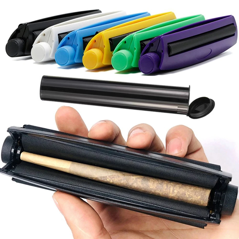 110mm Cigarette Rolling Machine With Tobacco Storage Tube Pop Top PP for DIY Rolling Paper Wrapping Maker Smoking Accessories