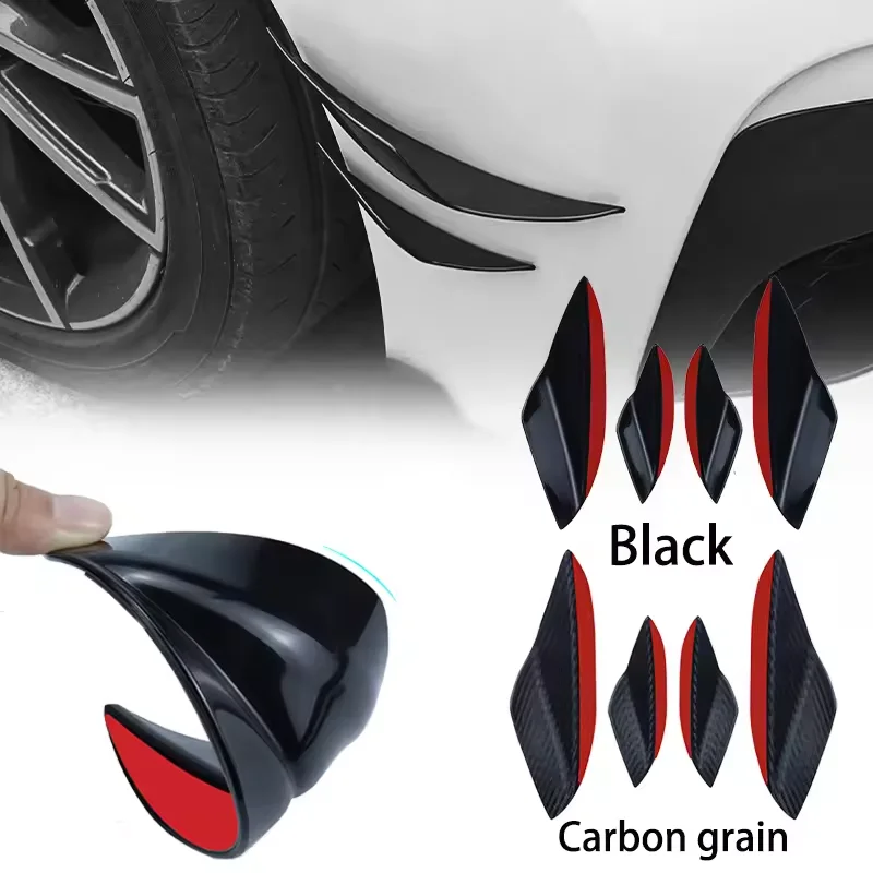 4Pcs Car modification bumper spoiler universal extended spoiler anti-collision strip large surround spoiler
