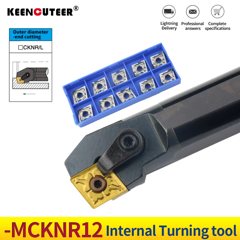 Titular Ferramenta de Torneamento Interno Cnmg12 Inserções Carboneto Torno Barra Cnc Conjunto Ferramentas Corte 1pc S25s-mcknr12 S20r-mcknr12